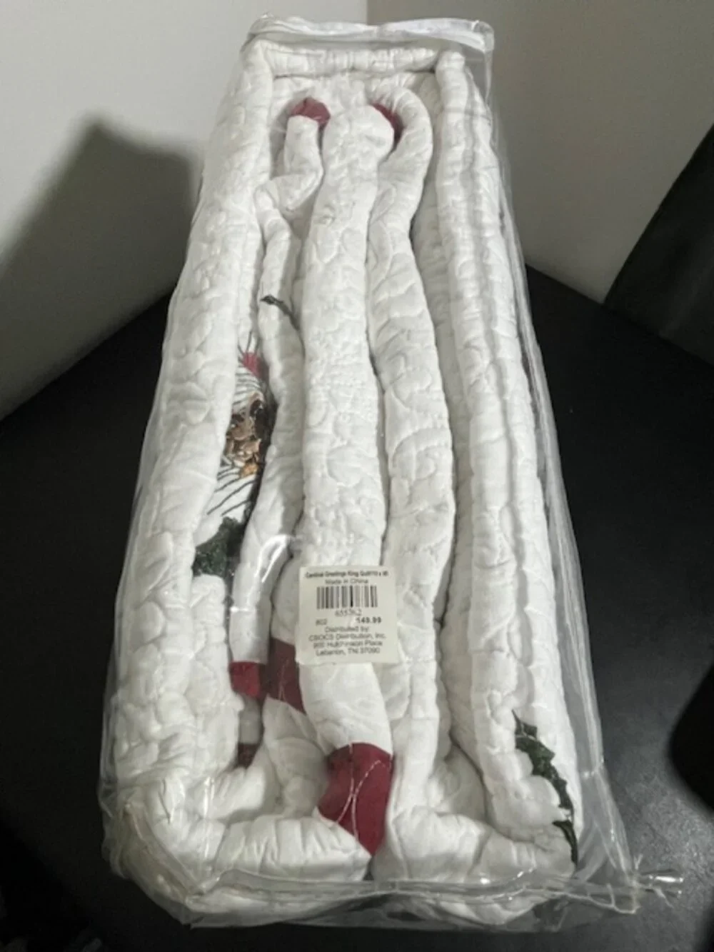 Pieced Embroidered Cardinal Greetings King Size Comforter